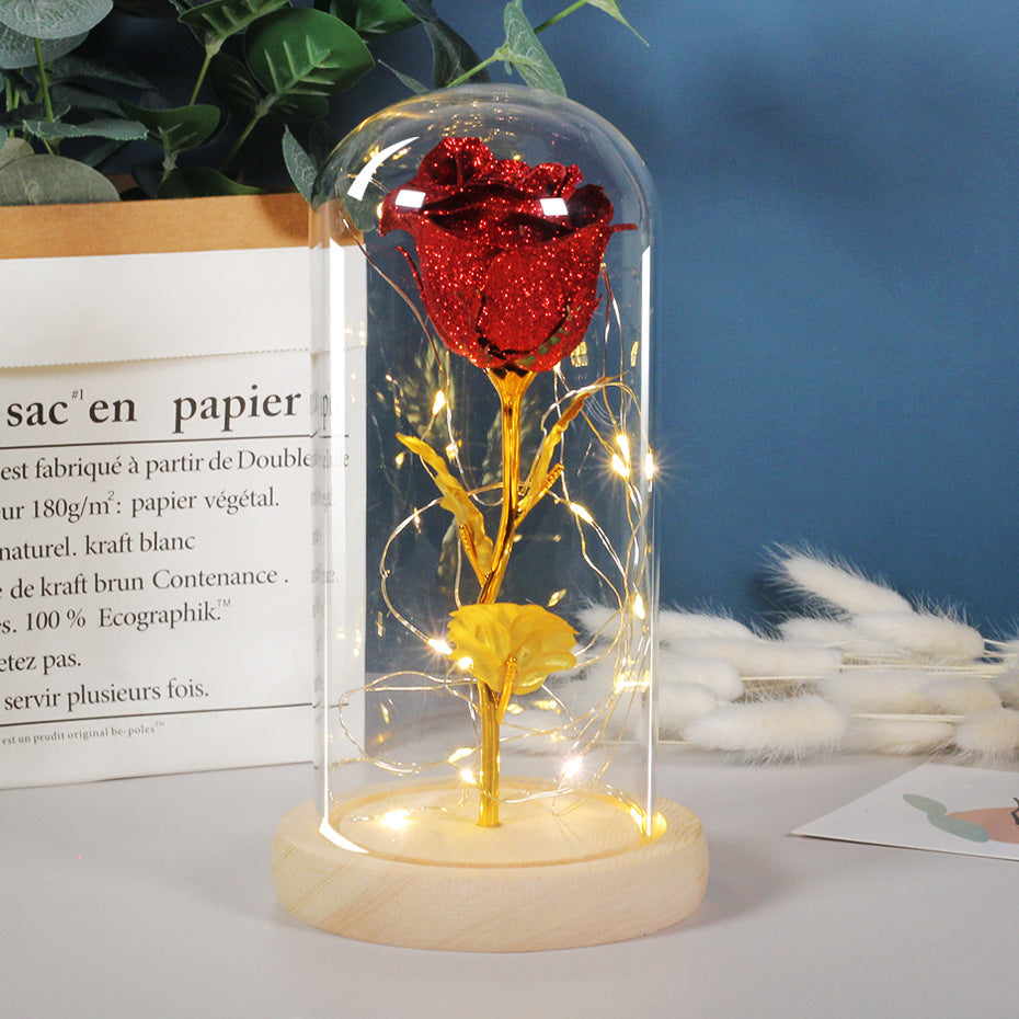 Rose Flower In Glass LED Light