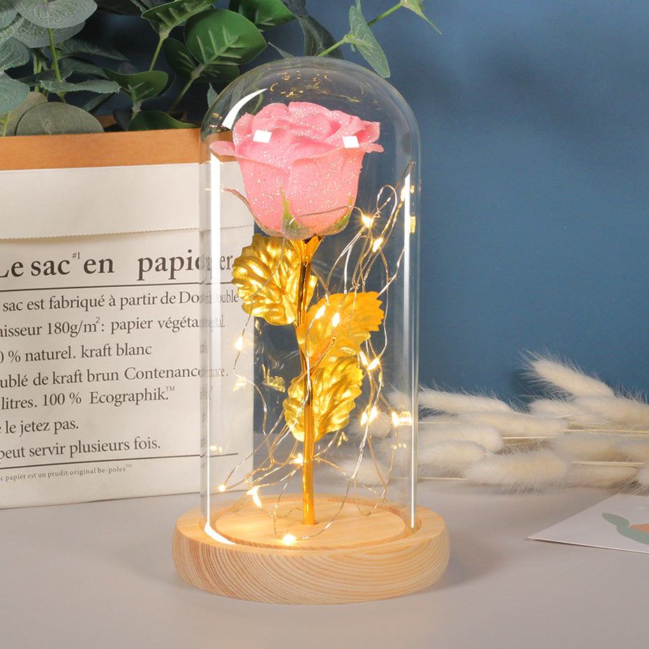 Rose Flower In Glass LED Light