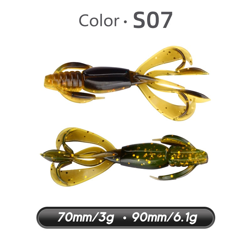 MEREDITH Crazy Flapper Fishing Lures 70mm 90mm Soft Lure Fishing Lures Soft Silicone Baits Shrimp Bass Peche Gear Fishing Tackle