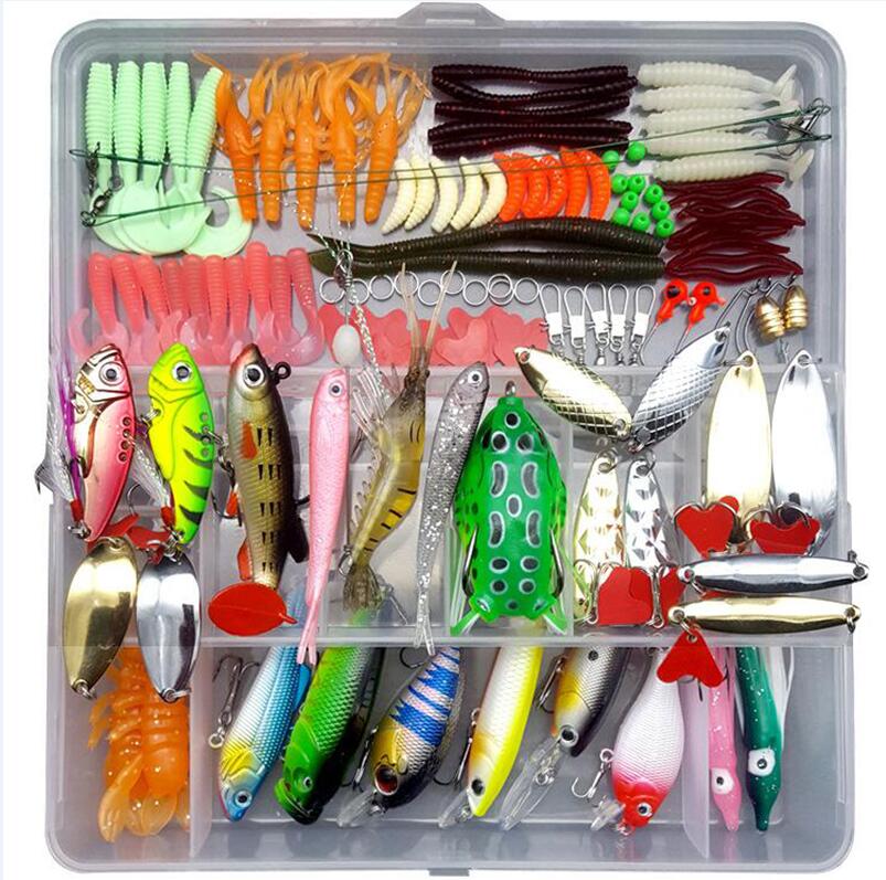 205/206/207Pcs Fishing Lures Set Mixed Minnow Spoon Lure Soft Lure Fishing Accessory In Box Artificial Bait Pesca B226