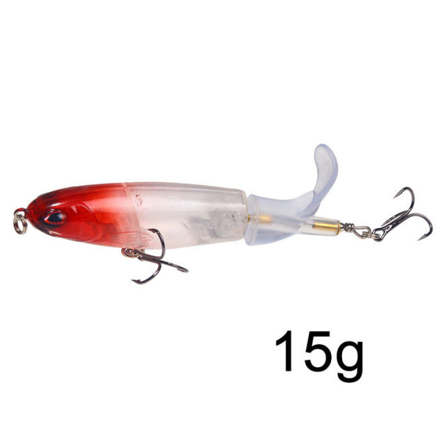 GOBYGO 1PCS Whopper Popper 10cm/14cm Fishing Lure Artificial Bait Hard Soft Rotating Tail Fishing Tackle Geer Pesca