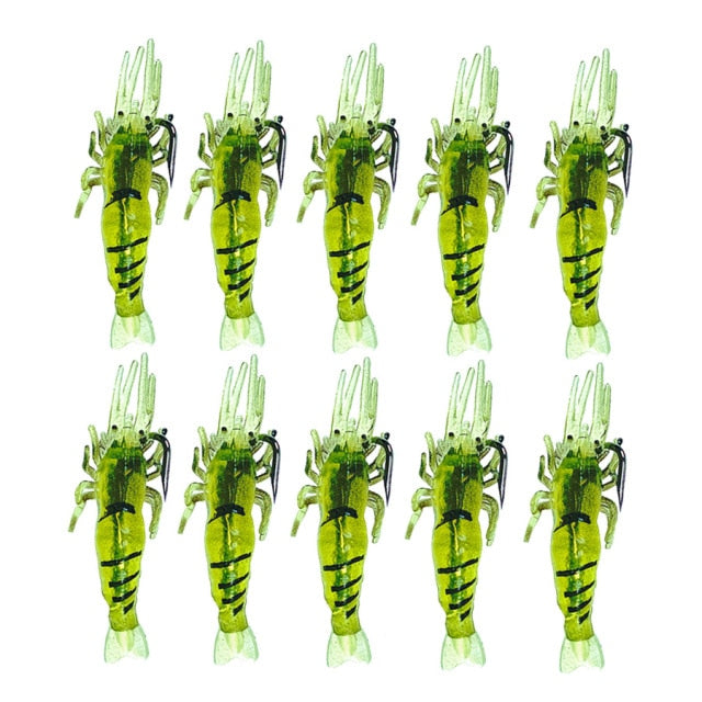 Luminous Shrimp Silicone Artificial Bait Simulation Soft Prawn With Hooks Carp Wobbler For Fishing Tackle/Lure/Accessories Sea