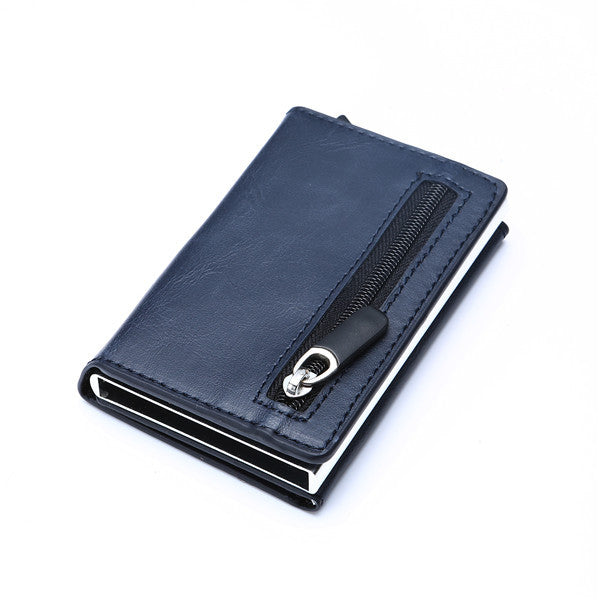 ZOVYVOL  Credit Card Holder 2021 New Aluminum Box Card Wallet RFID PU Leather Pop Up Card Case Magnet Carbon Fiber Coin Purse