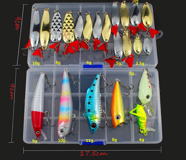 Kit Fishing Lures Set Hard Artificial Wobblers Metal Jig Spoons Soft Lure Fishing Silicone Bait Fishing Tackle Accessories Pesca