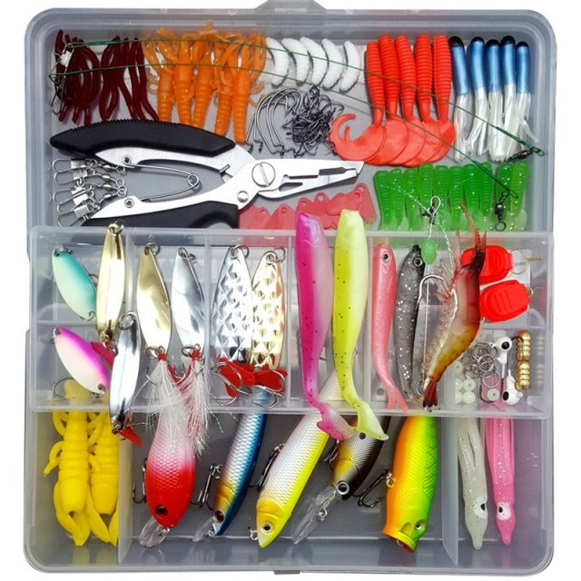 Kit Fishing Lures Set Hard Artificial Wobblers Metal Jig Spoons Soft Lure Fishing Silicone Bait Fishing Tackle Accessories Pesca