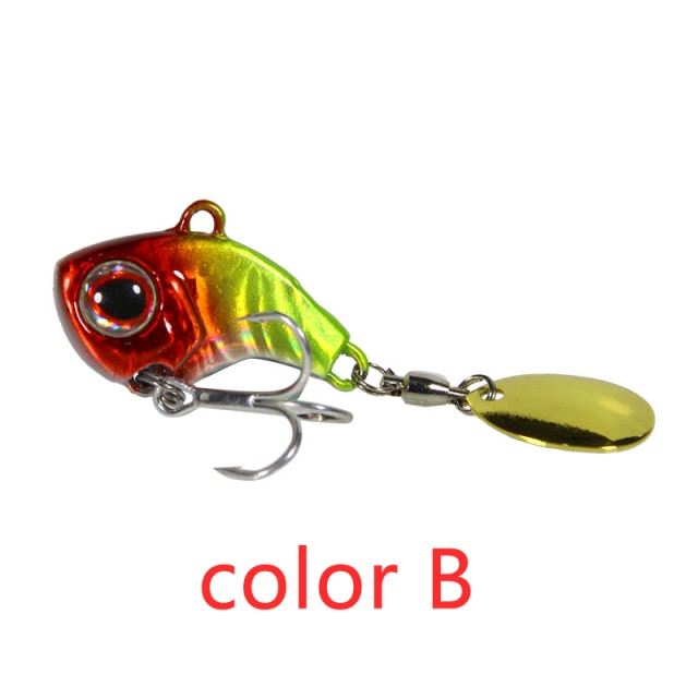 New Arrival 1PCS 9g/13g/16g/22g Metal VIB Fishing Lure Spinner Sinking Rotating Spoon Pin Crankbait Sequins Baits Fishing Tackle