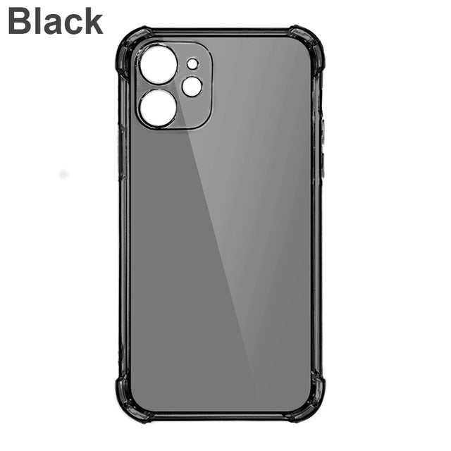 Thick Shockproof Silicone Phone Case For iPhone 13 12 11 Pro Xs Max X Xr lens Protection Case on iPhone 6s 7 8 Plus Case on SE