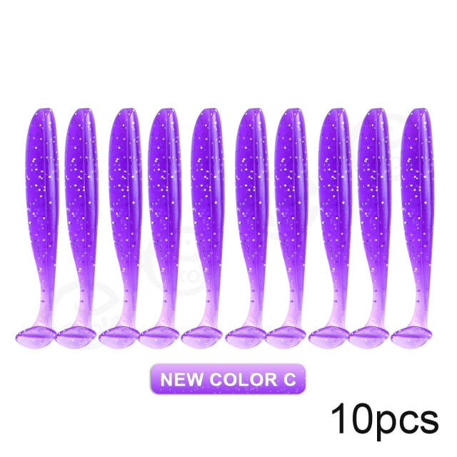 QXO 10pcs/Lot Soft Lures Silicone Bait 7cm 2g Goods For Fishing Sea Fishing Pva Swimbait Wobblers Artificial Tackle