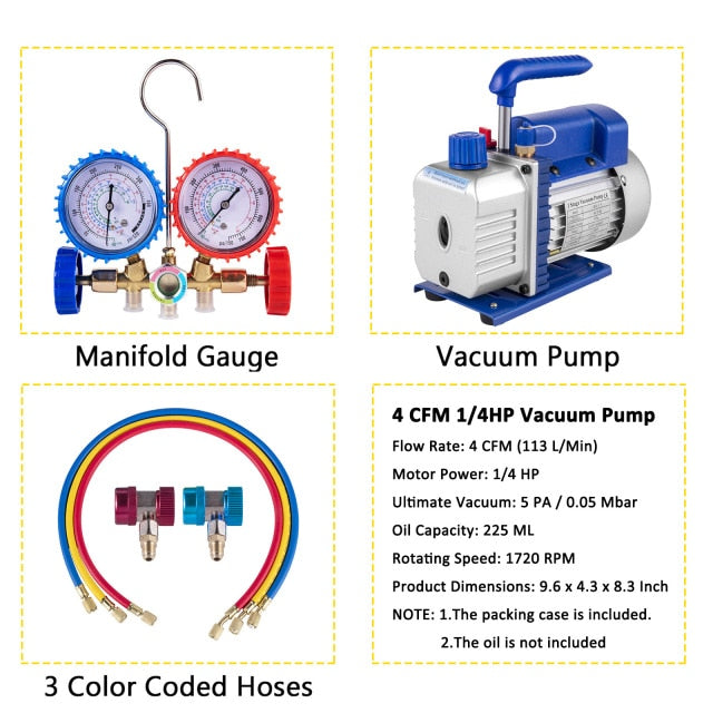 VEVOR This refrigerant kit is perfect for maintaining air conditioning systems.