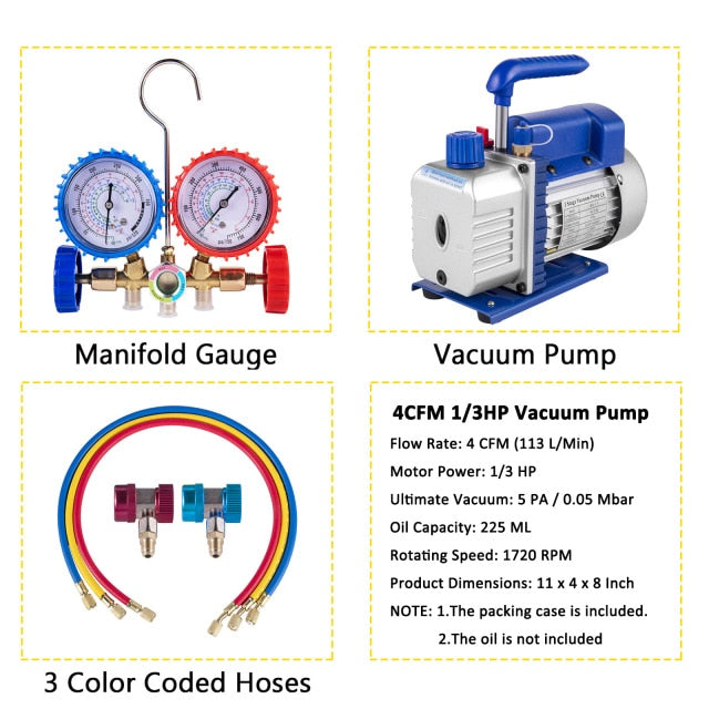 VEVOR This refrigerant kit is perfect for maintaining air conditioning systems.