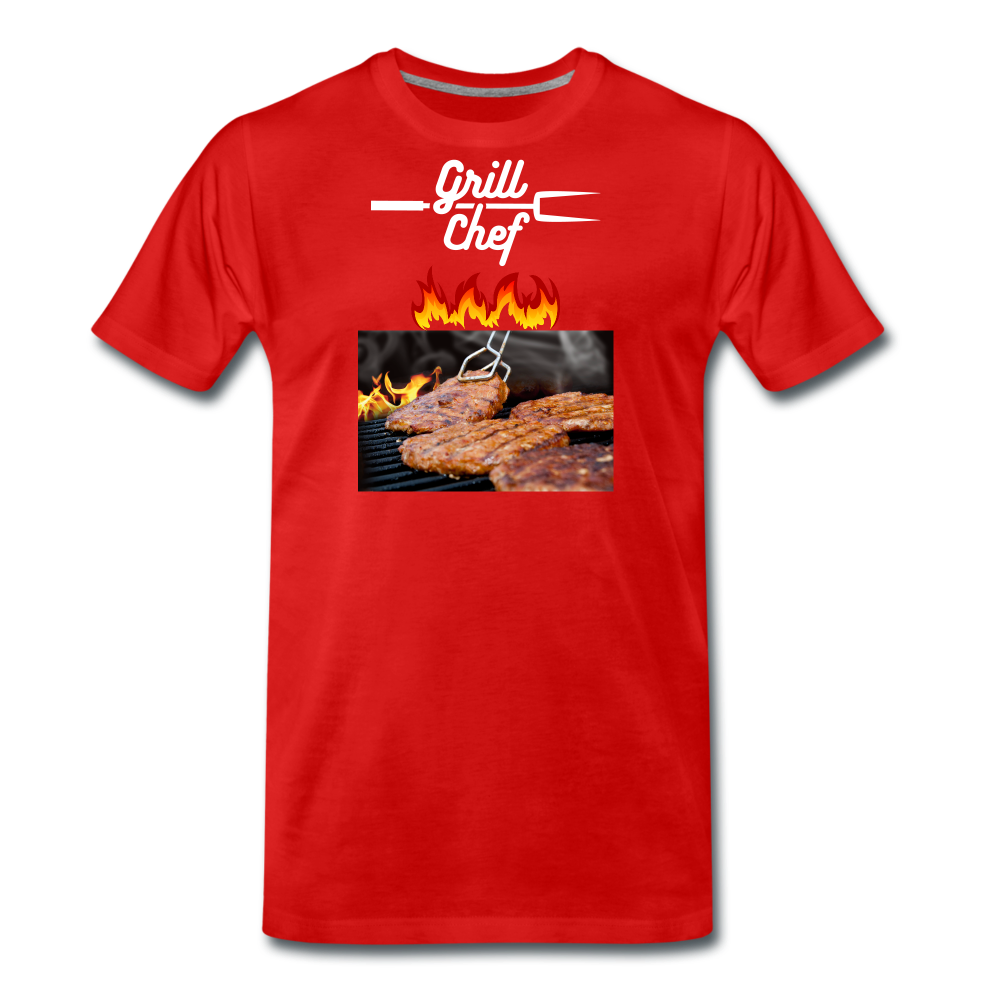 Premium-T-shirt herr Grill Chef - red
