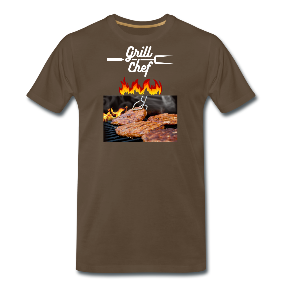 Premium-T-shirt herr Grill Chef - noble brown