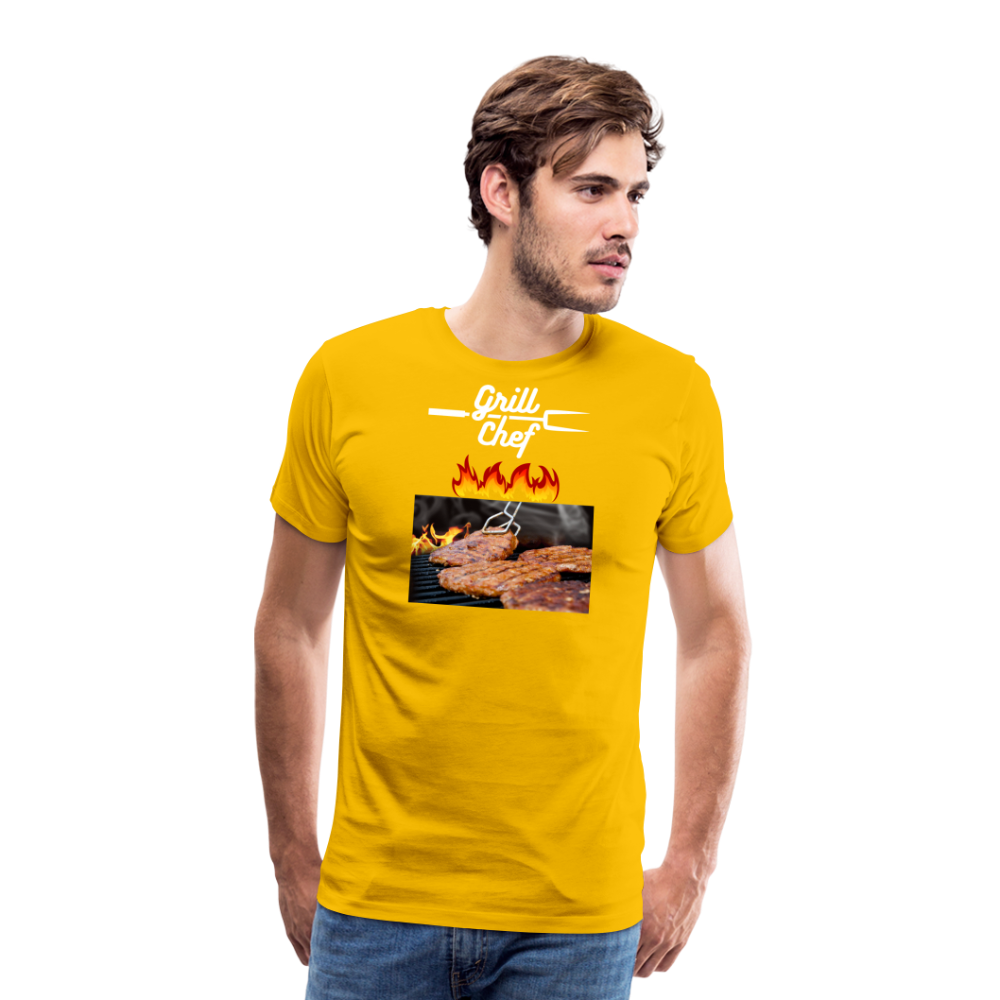 Premium-T-shirt herr Grill Chef - sun yellow