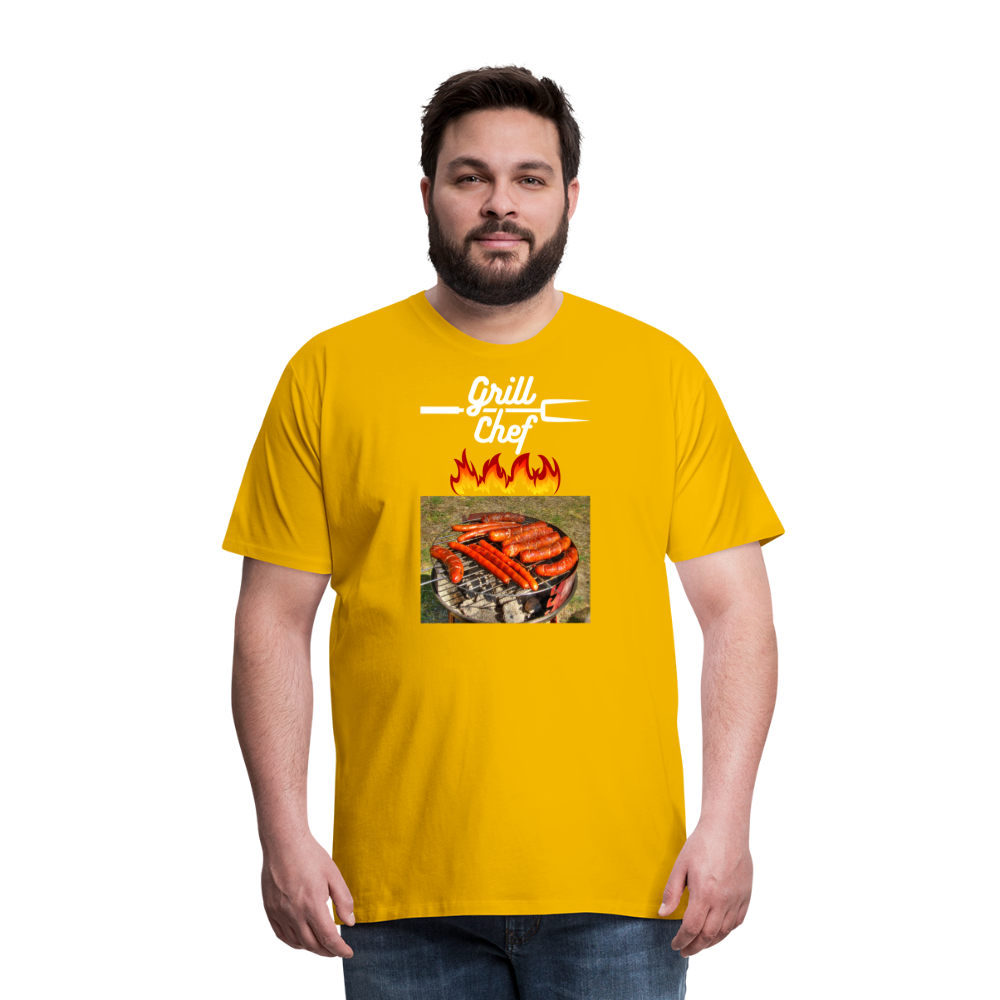 Premium-T-shirt herr Grill Chef - sun yellow