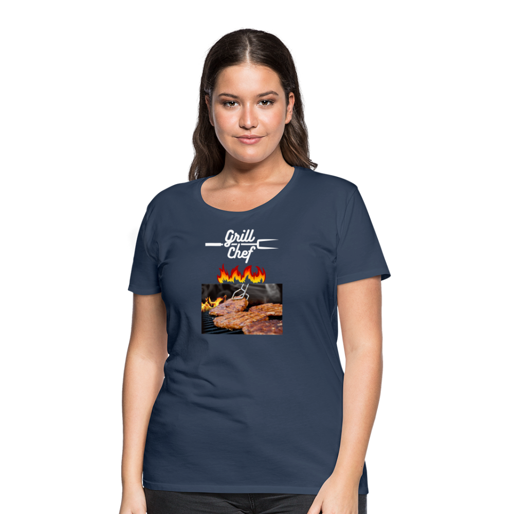 Premium-T-shirt dam Grill Chef - navy