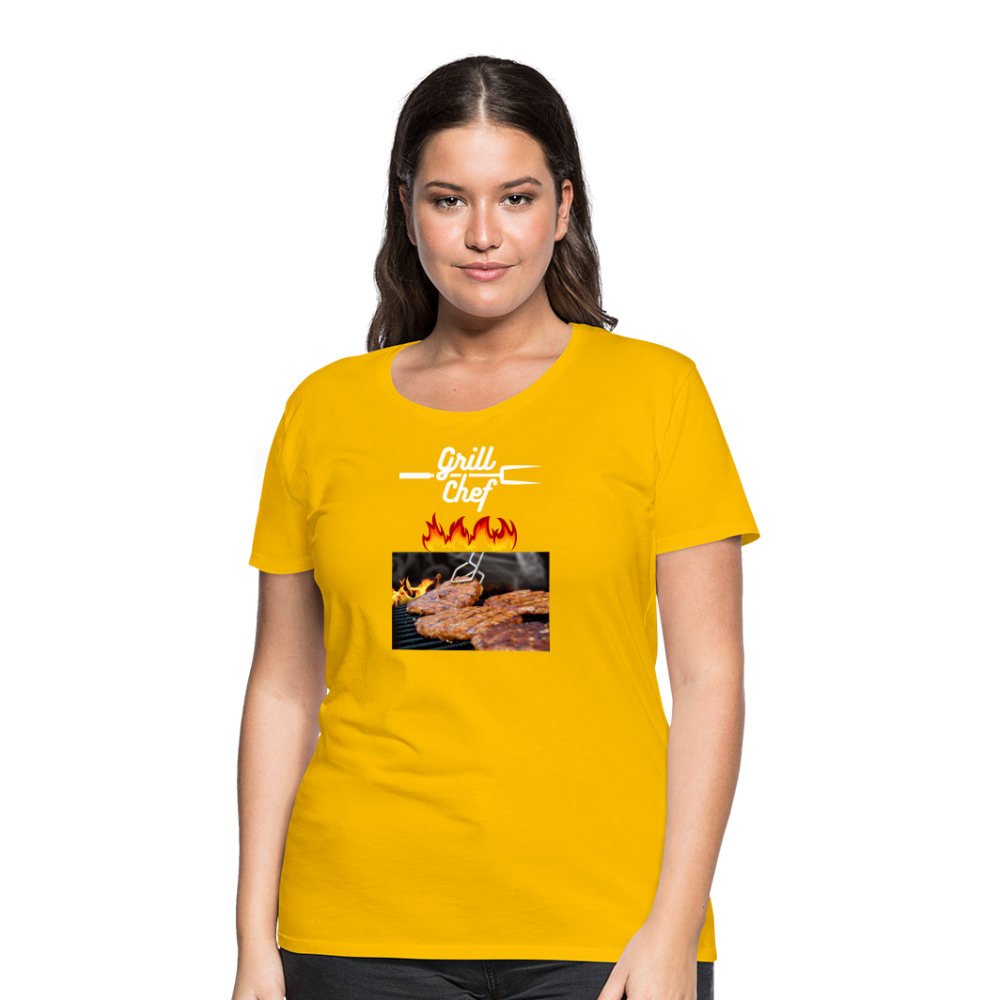 Premium-T-shirt dam Grill Chef - sun yellow