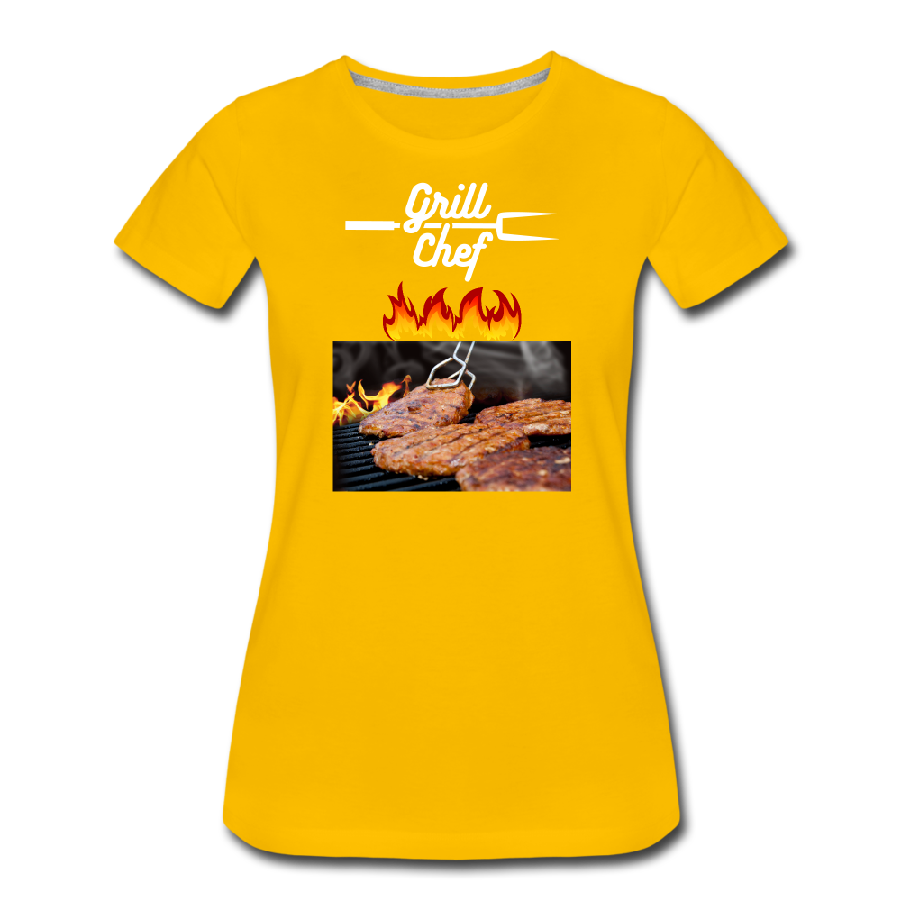 Premium-T-shirt dam Grill Chef - sun yellow