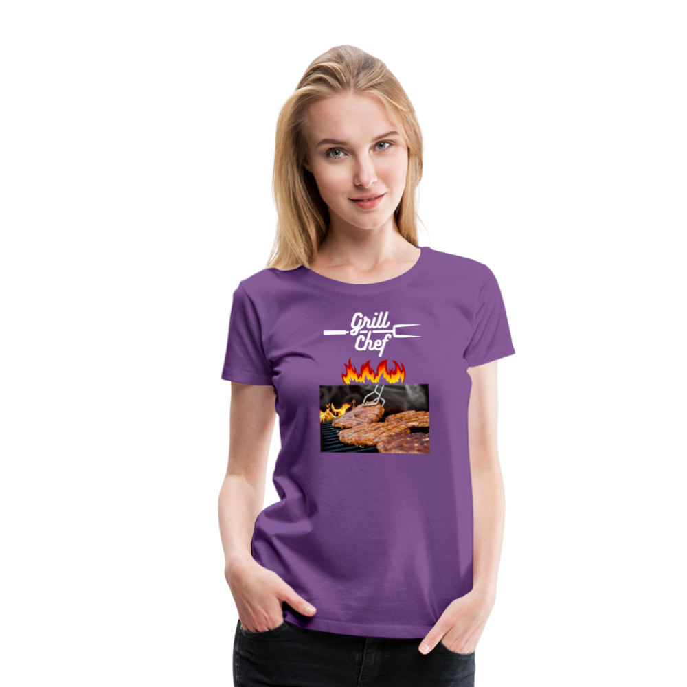 Premium-T-shirt dam Grill Chef - purple