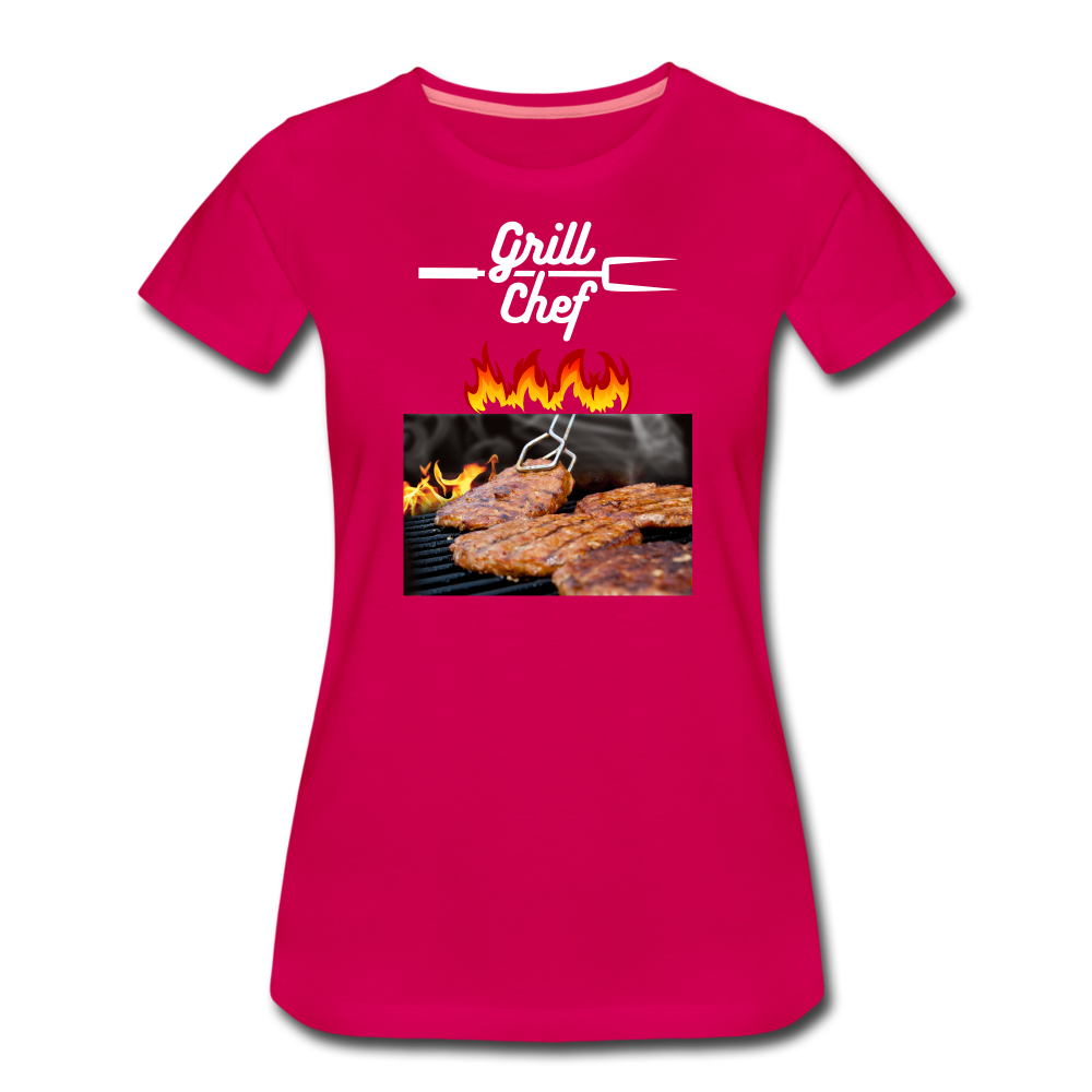 Premium-T-shirt dam Grill Chef - dark pink