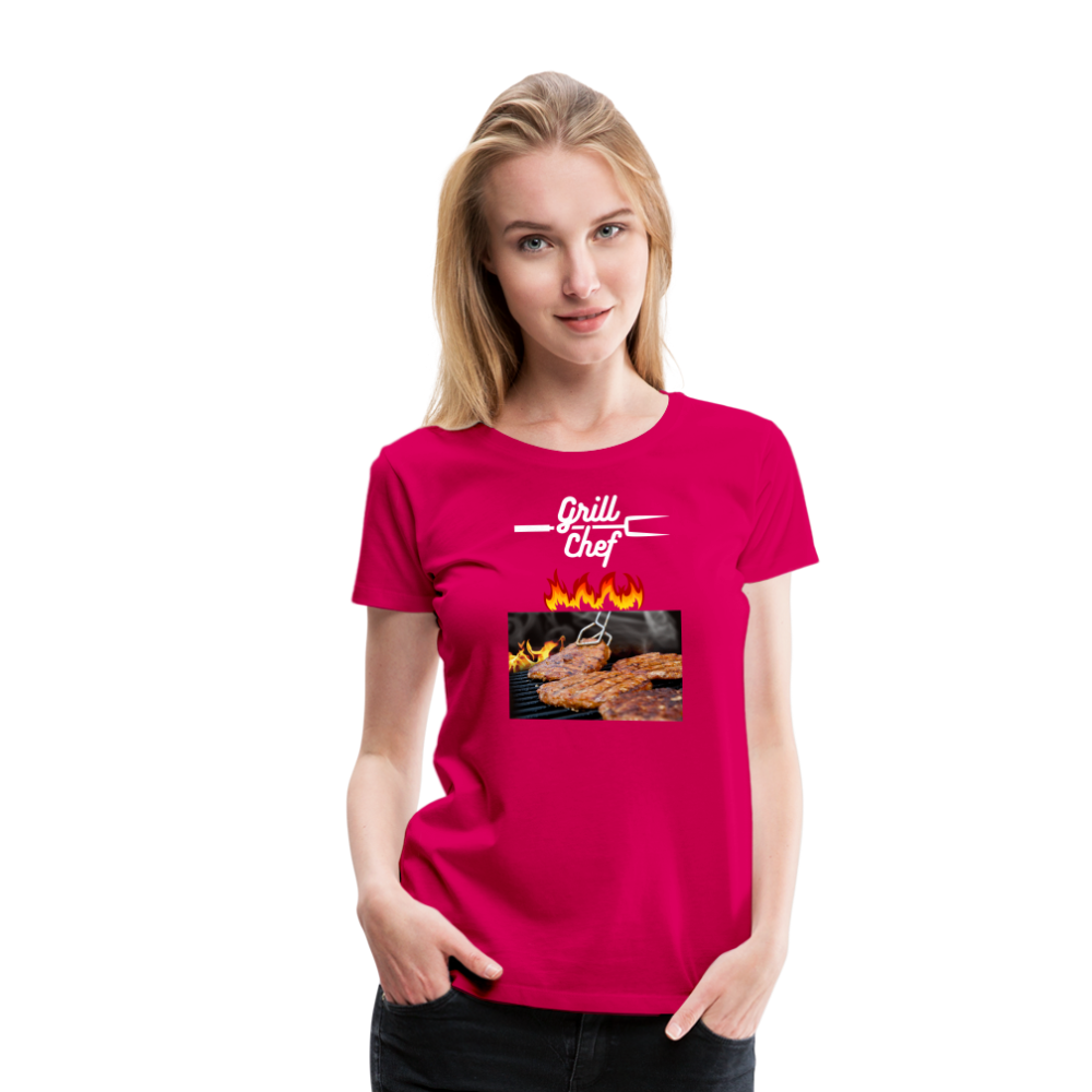 Premium-T-shirt dam Grill Chef - dark pink