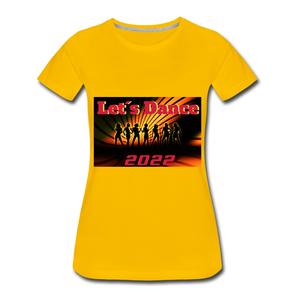 Premium-T-shirt dam Let´s Dance - sun yellow