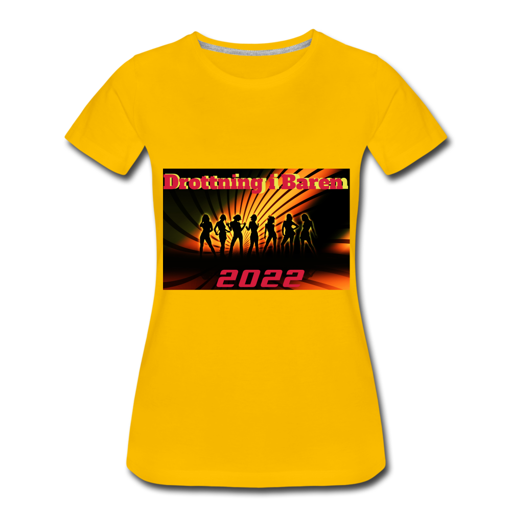 Premium-T-shirt dam Drottning i baren - sun yellow
