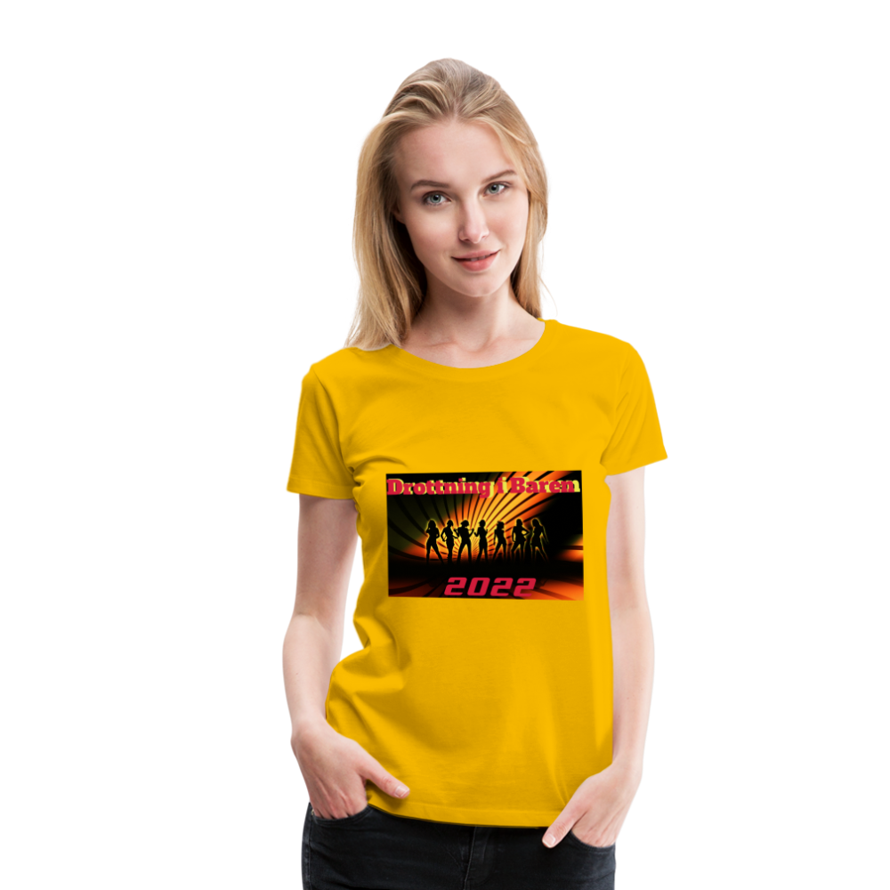 Premium-T-shirt dam Drottning i baren - sun yellow