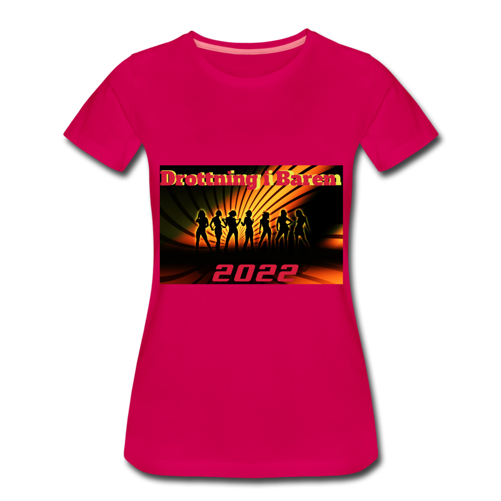Premium-T-shirt dam Drottning i baren - dark pink