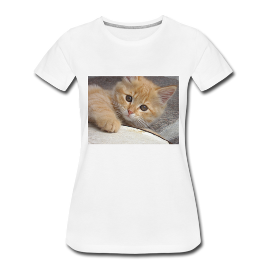 Premium-T-shirt dam Cat - white