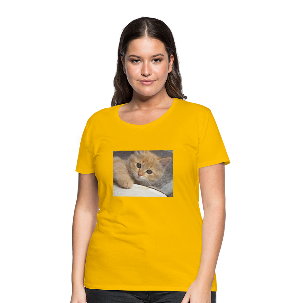 Premium-T-shirt dam Cat - sun yellow