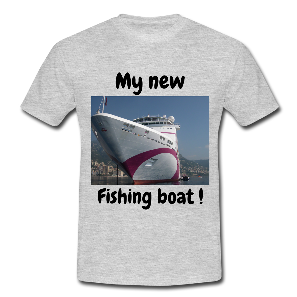 T-shirt herr båt - heather grey