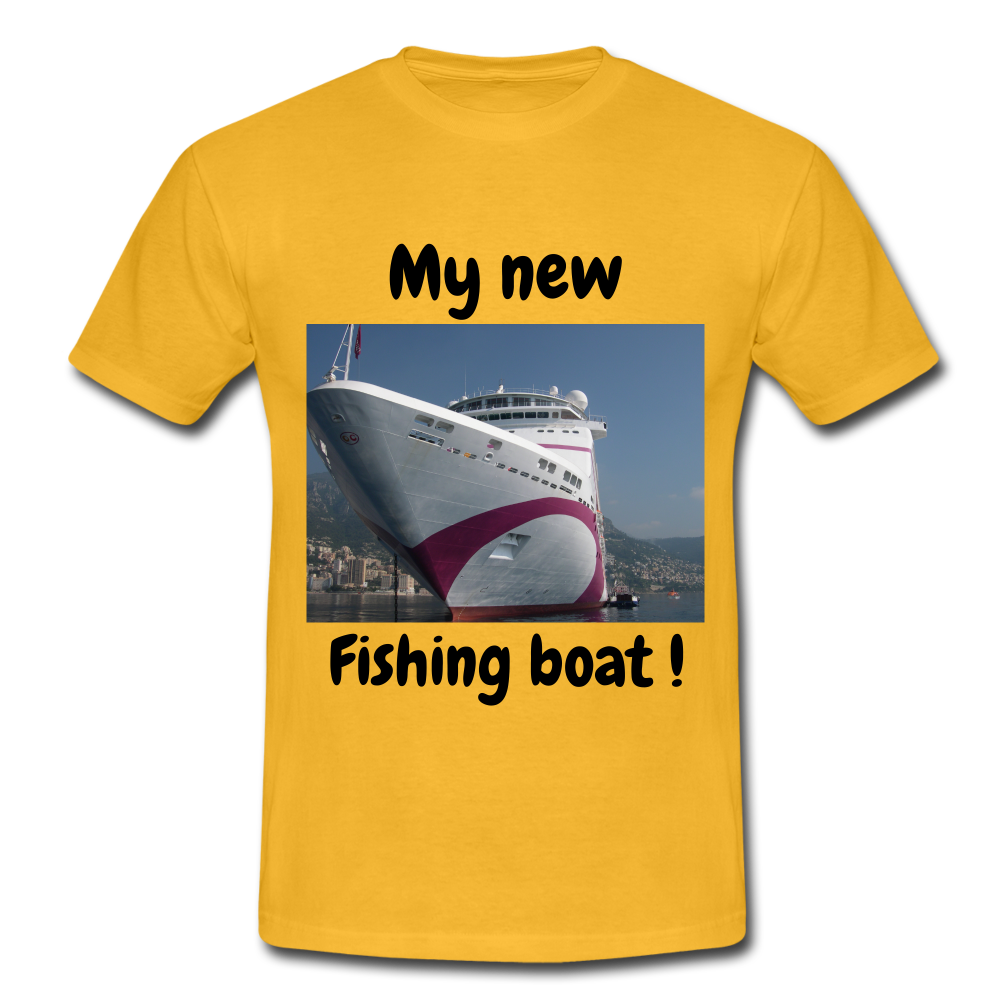 T-shirt herr båt - yellow
