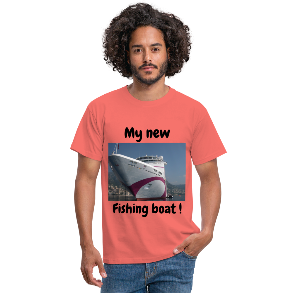 T-shirt herr båt - coral