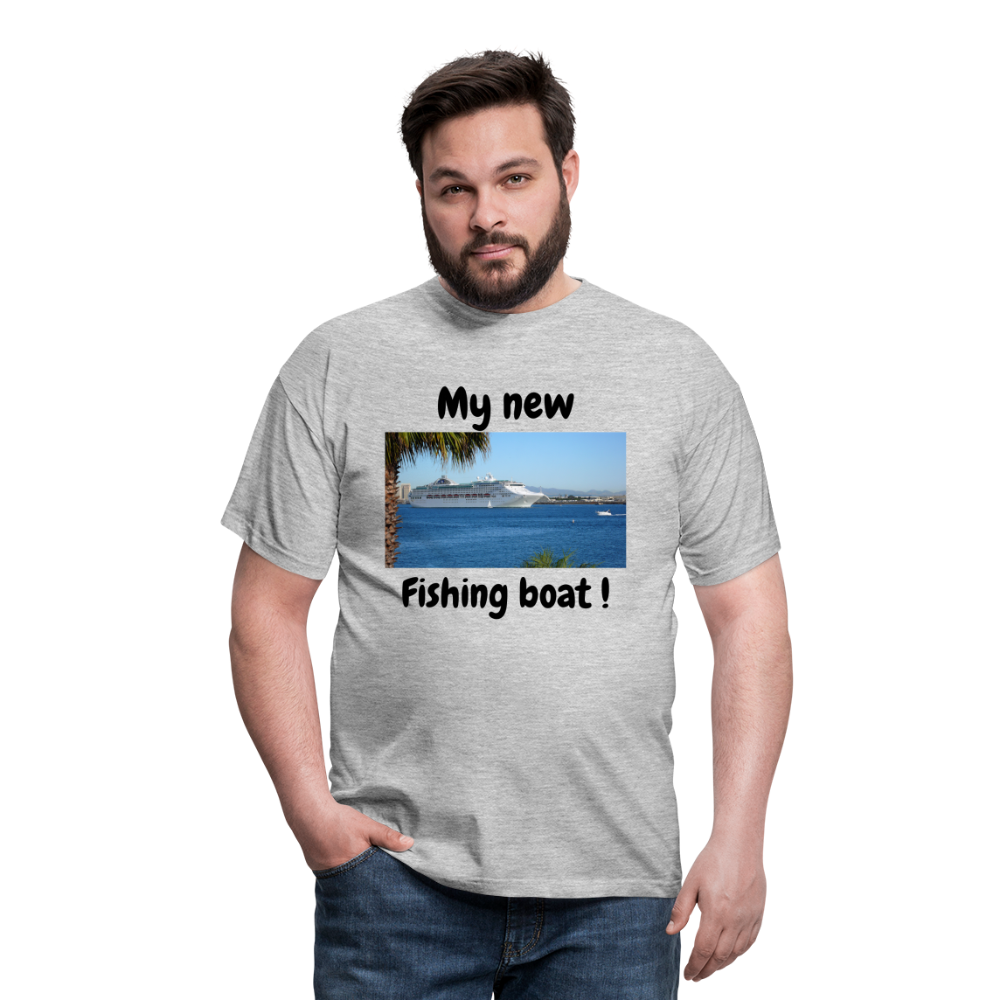 T-shirt herr båt. - heather grey