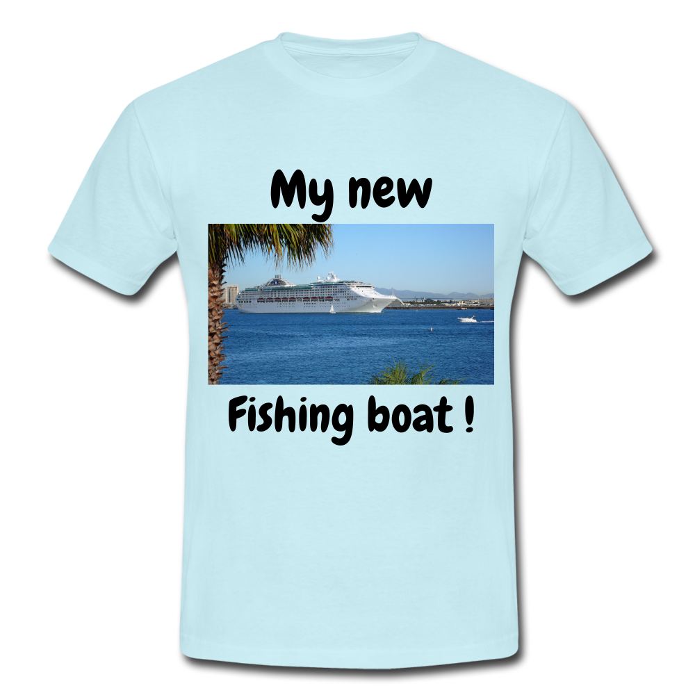 T-shirt herr båt. - sky