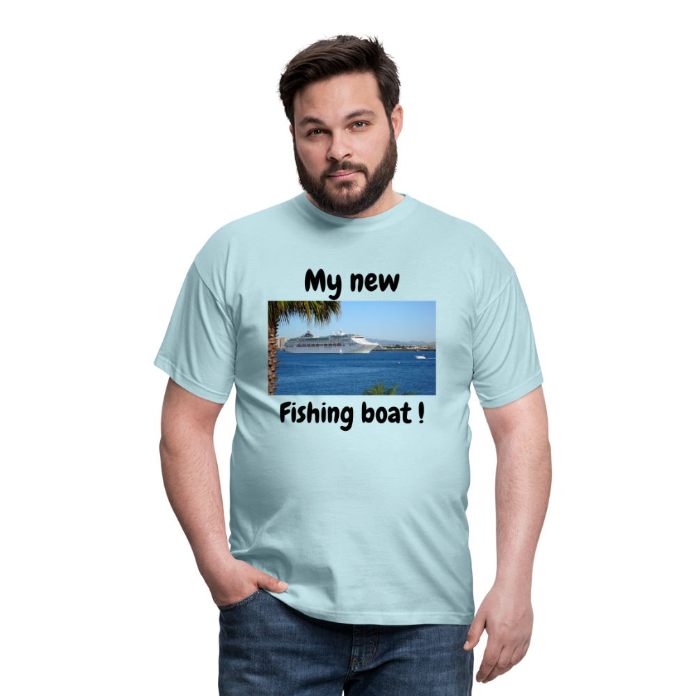 T-shirt herr båt. - sky