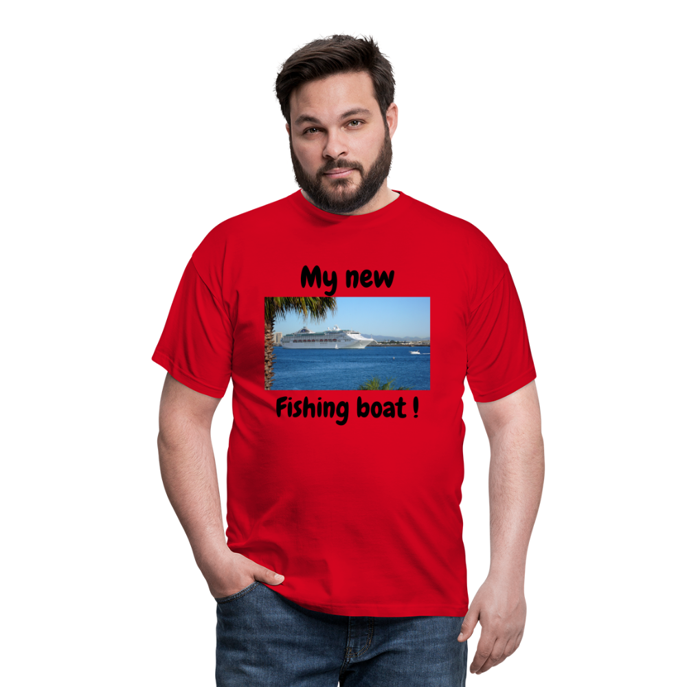 T-shirt herr båt. - red