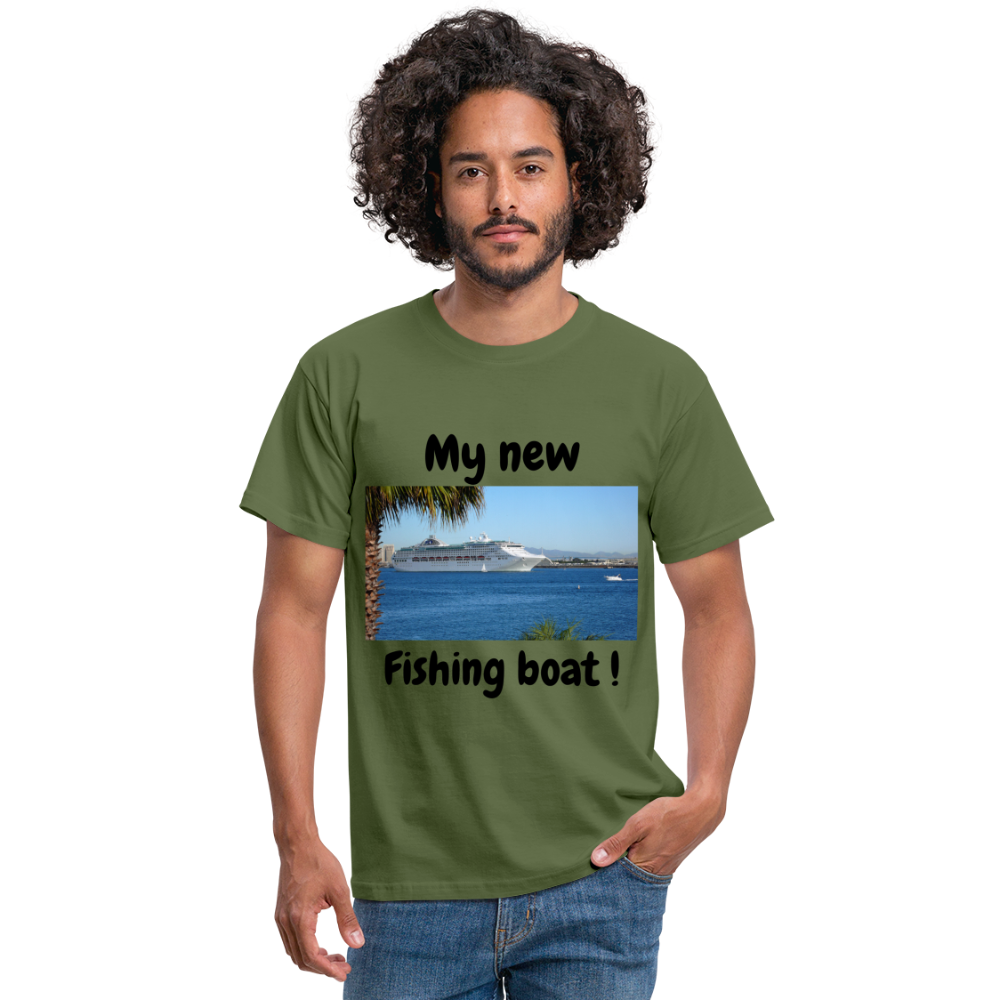 T-shirt herr båt. - military green