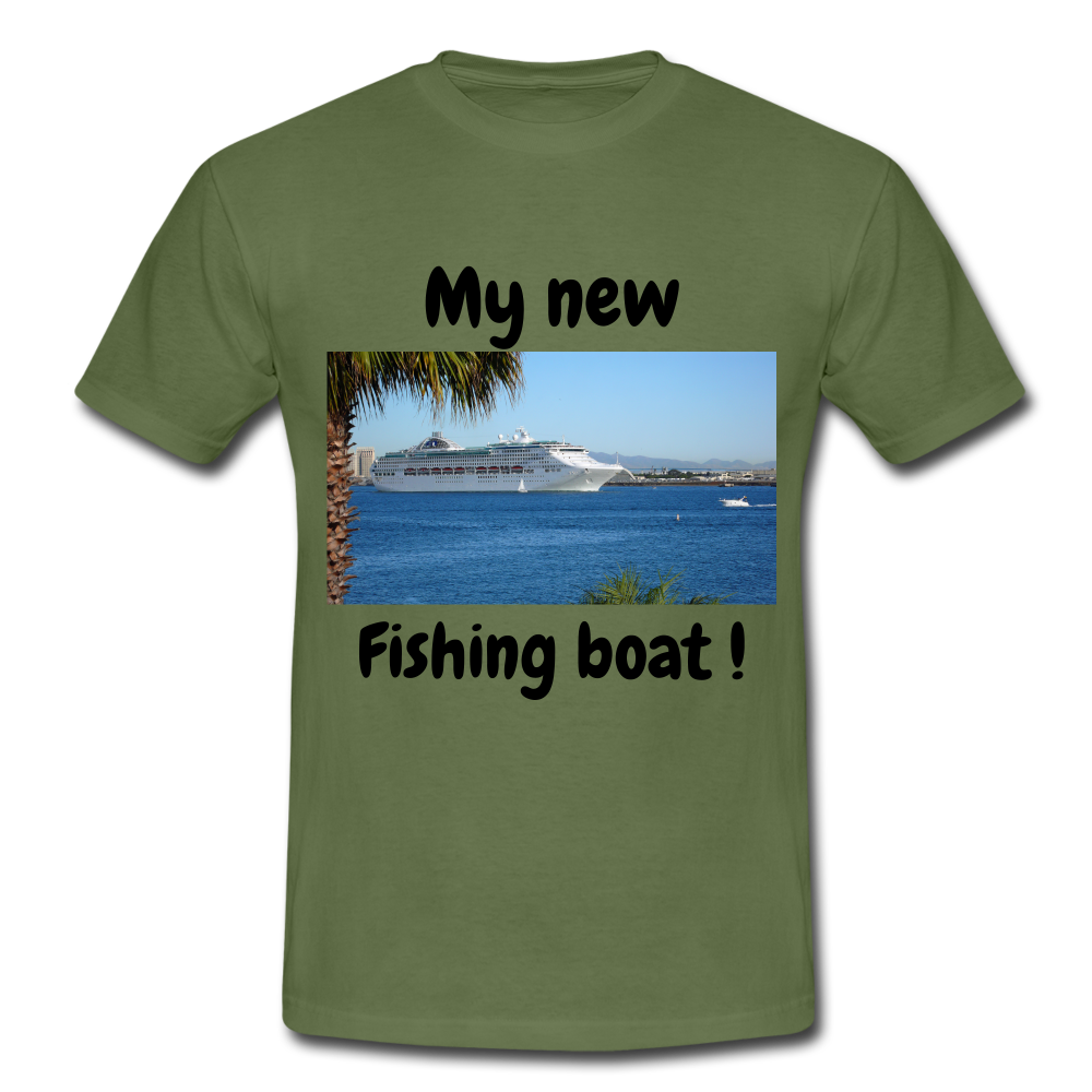 T-shirt herr båt. - military green