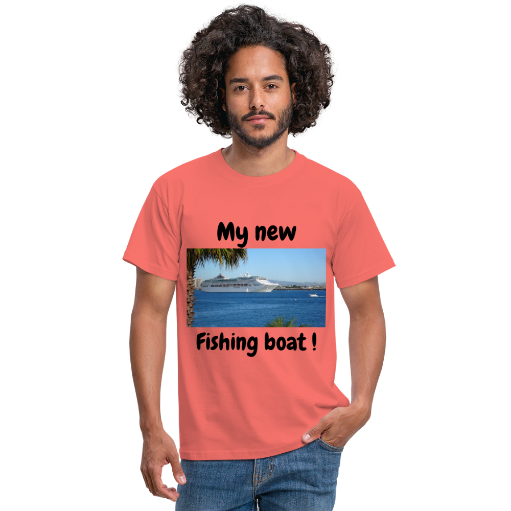 T-shirt herr båt. - coral