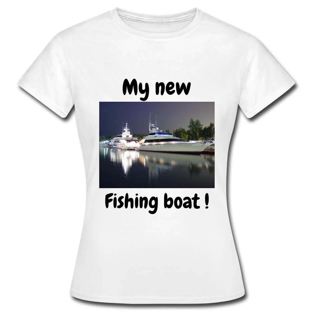 T-shirt dam båt - white