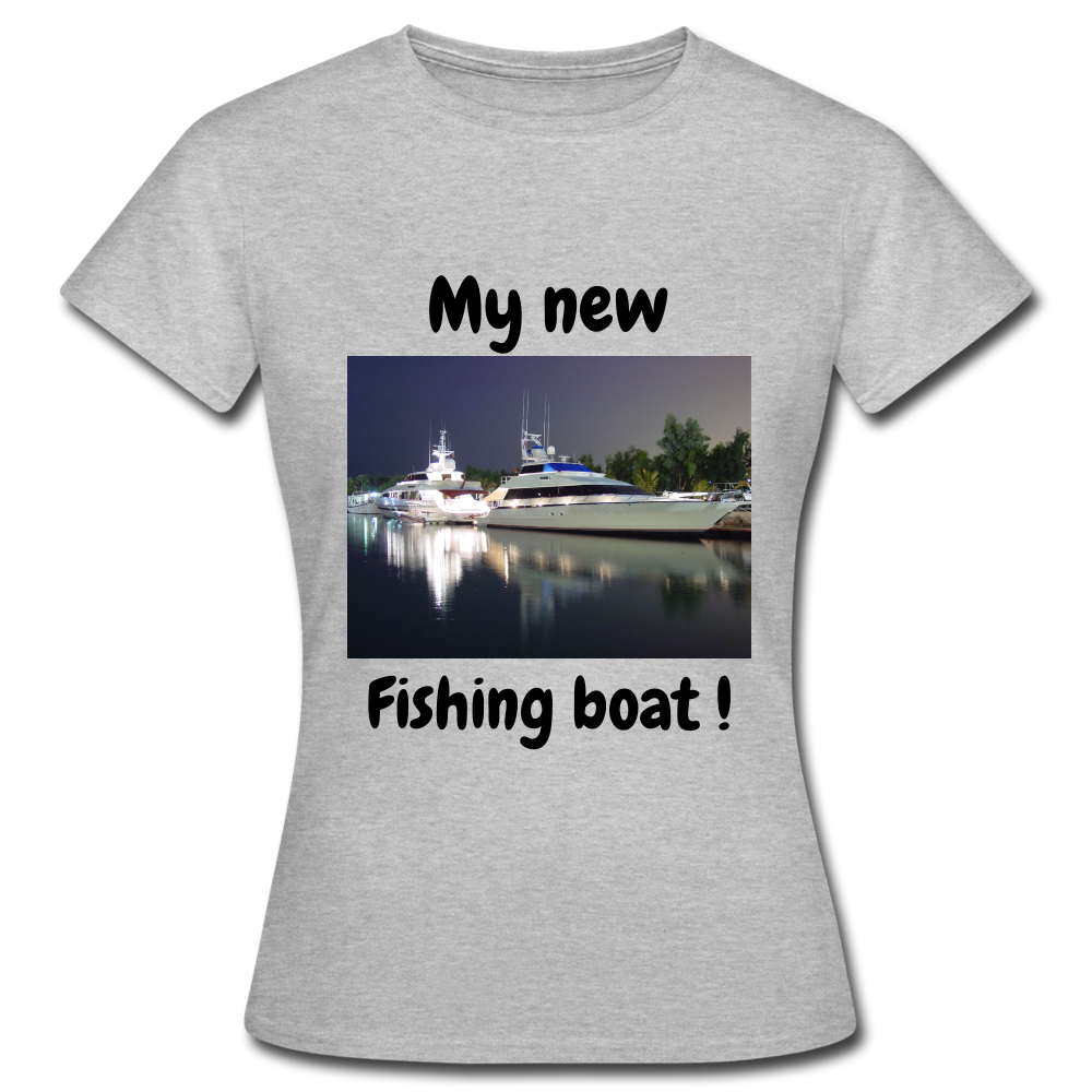 T-shirt dam båt - heather grey