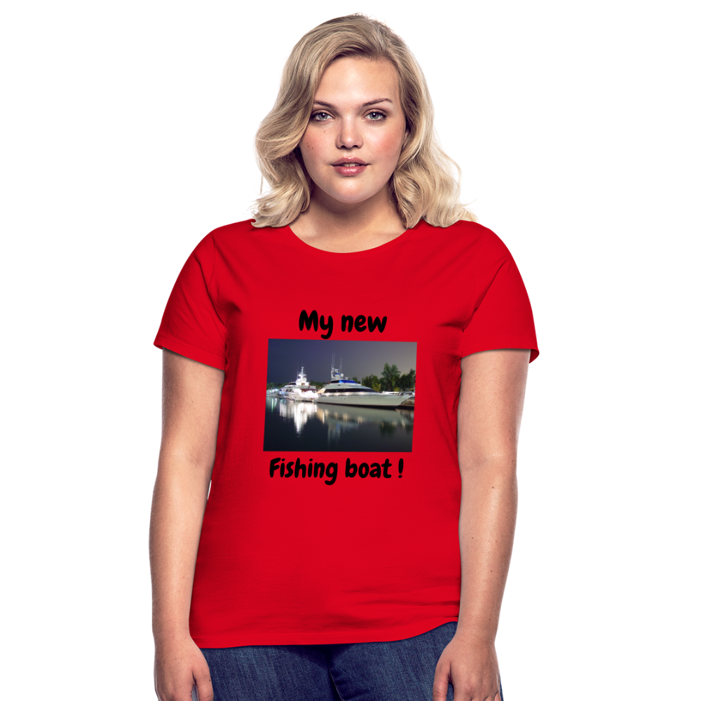 T-shirt dam båt - red