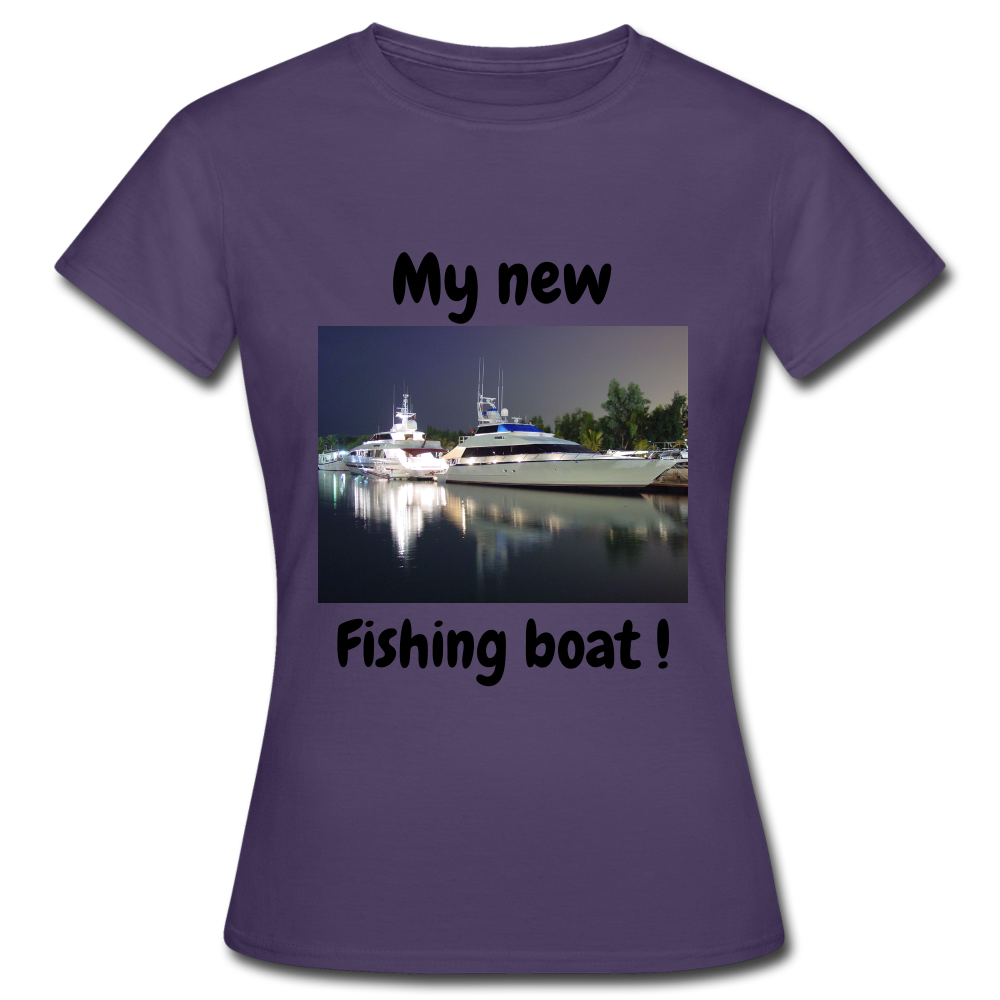 T-shirt dam båt - dark purple