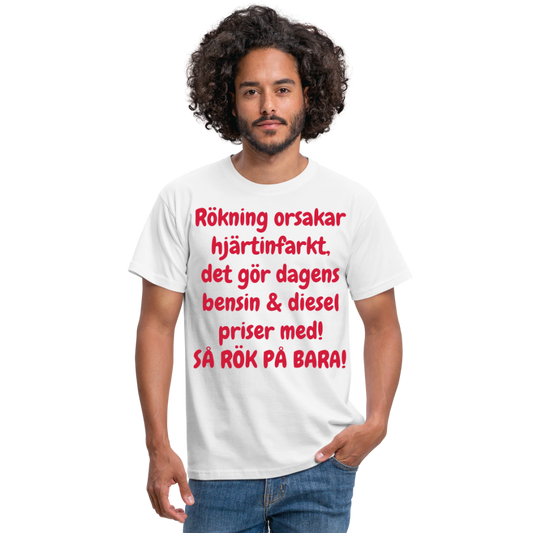 T-shirt herr bensin - white