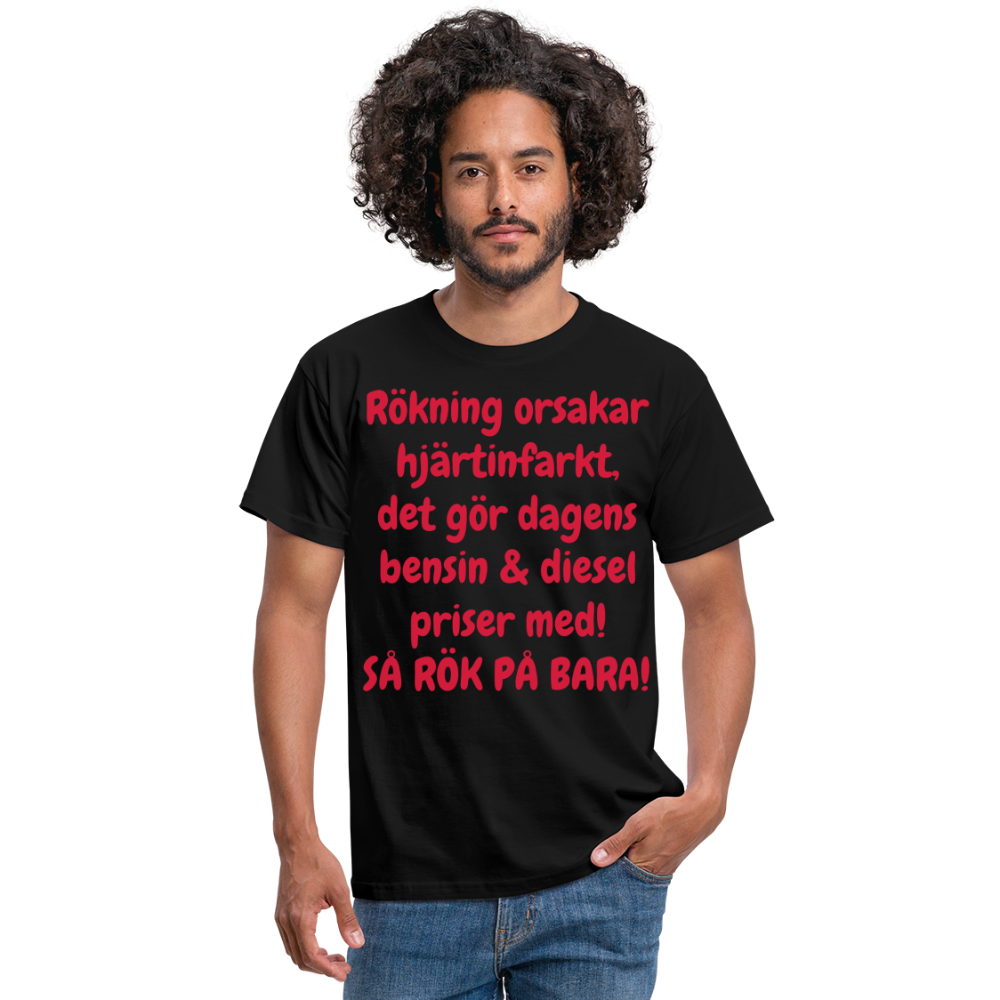 T-shirt herr bensin - black