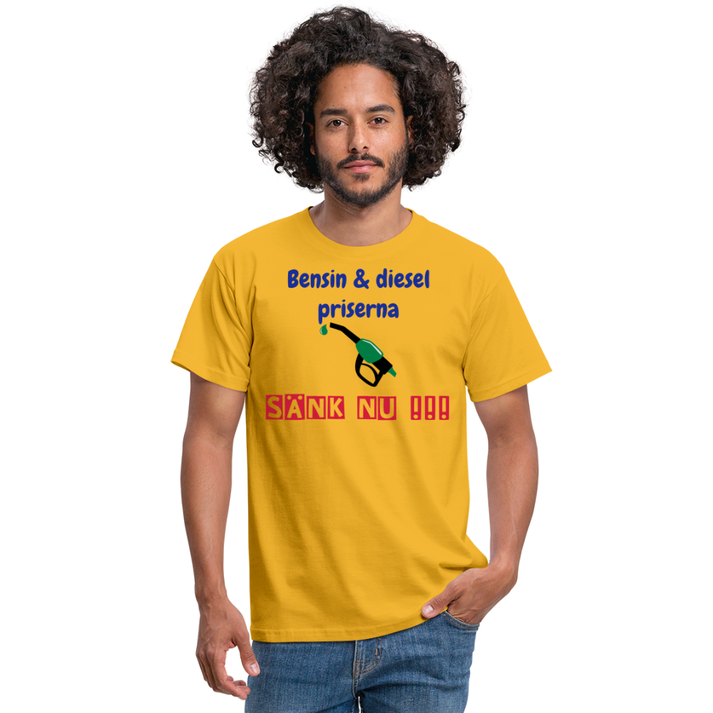 T-shirt herr bensin - yellow