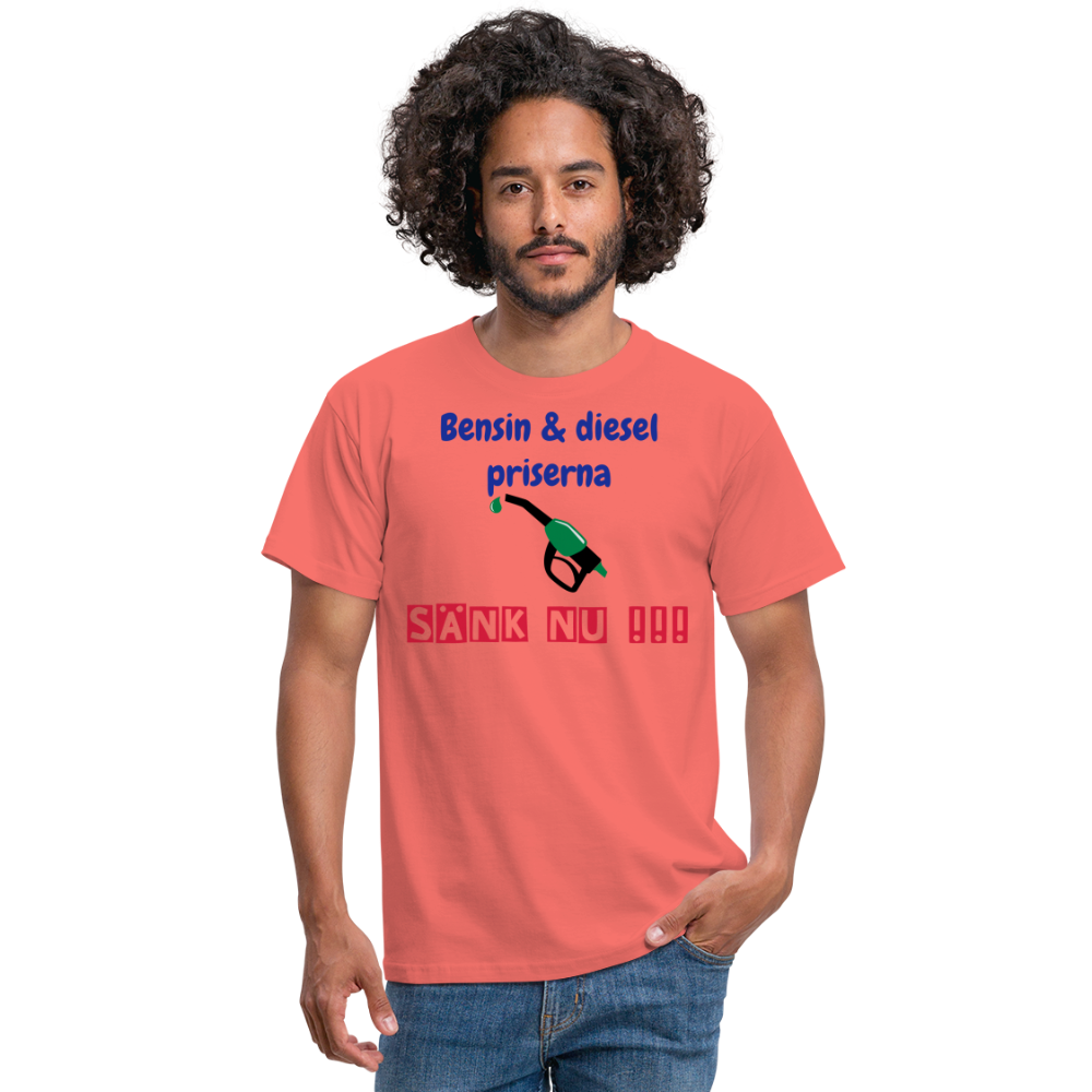 T-shirt herr bensin - coral