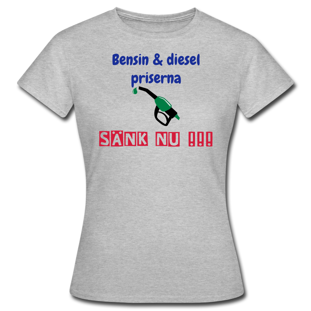 T-shirt dam bensin - heather grey
