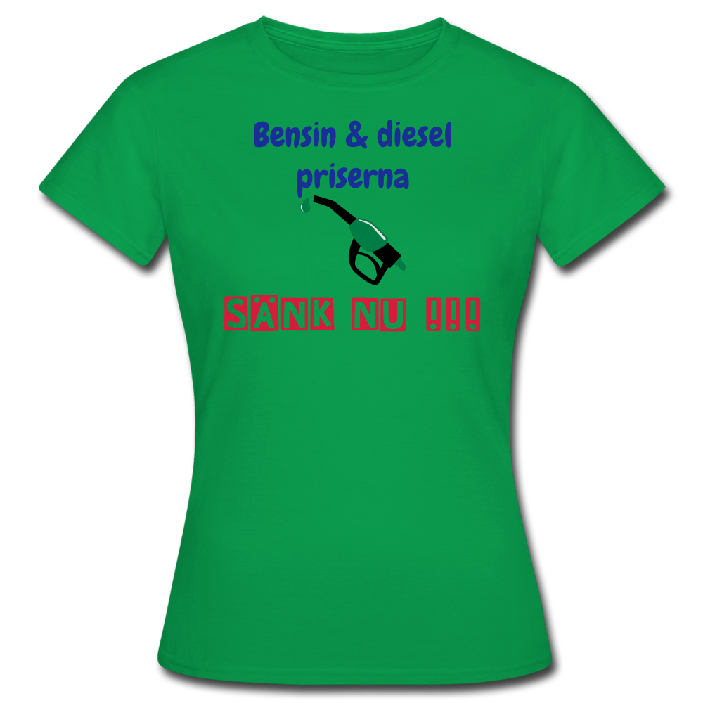 T-shirt dam bensin - kelly green